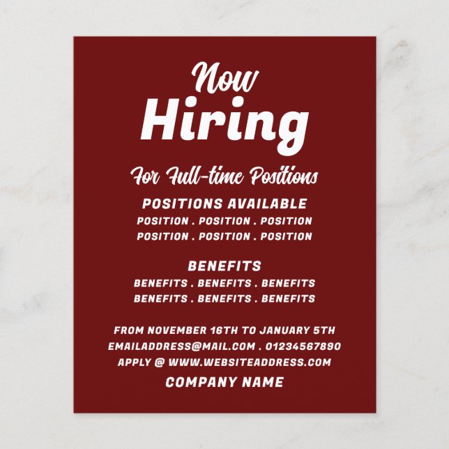 Trendy Job Vacancy Recruitment Advertising Flyer (Front)