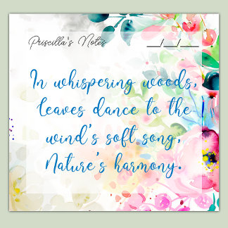 Trendy Joyful Watercolor Flowers 3" x 3" Post-it Notes