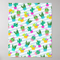 Trendy Kawaii Cartoon Cactus & Succulents