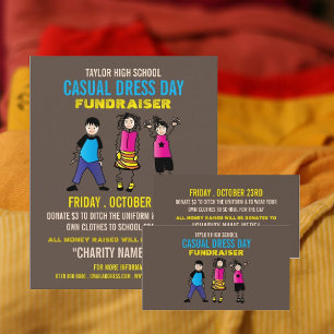 Trendy Kids, Casual Dress Day Fundraiser Advert Flyer