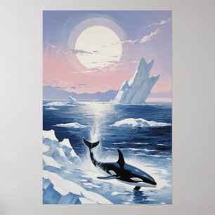 Trendy Killer Whale Orca Alaska  Poster