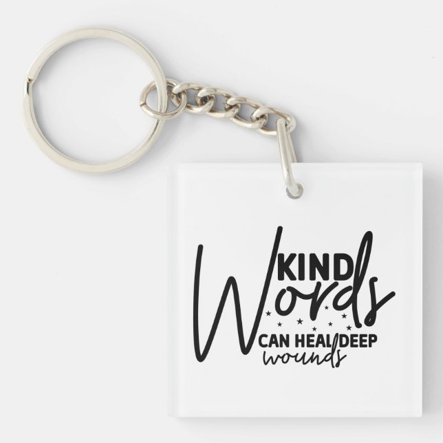 Trendy Kind Words Key Ring (Front)