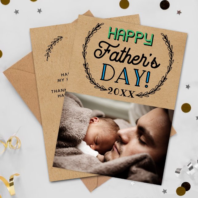 Trendy Kraft Custom Photo Father's Day Invitation (Creator Uploaded)