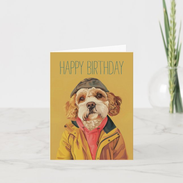 Trendy Labradoodle Card (Front)