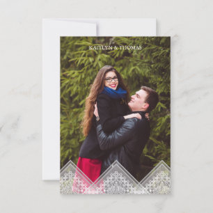 Trendy Lace Transparency Wedding Photo Instant Invitation