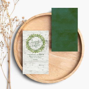 Trendy Laurel Wreath Greenery Baby Shower Diaper Enclosure Card