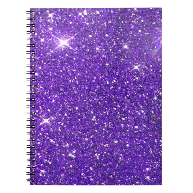 Trendy Lavender Purple Sparkling Glitter Glitz Notebook (Front)