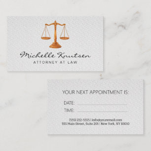 Trendy Lawyer Attorney at Law appointment card