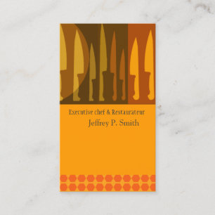 Trendy Leading-Edge Kitchen Cooks Chef Knife Business Card