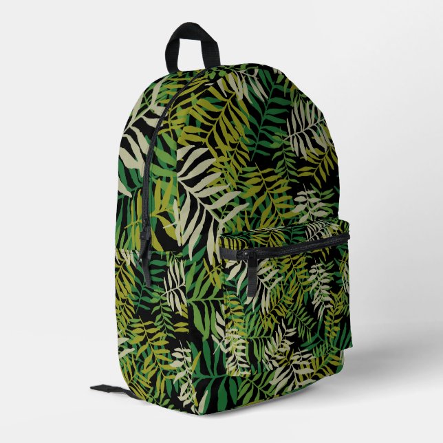 Trendy Leafy Plant Green Garden Printed Backpack (Back Corner Left)