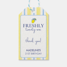 Trendy Lemon Aesthetic Freshly 21 Birthday Favour