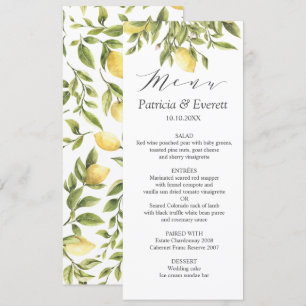 Trendy Lemons and Leaves Boho chic Wedding Invitation