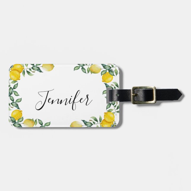 Trendy lemons luggage tag (Front Horizontal)