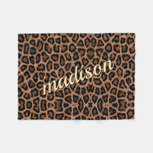 Trendy Leopard Big Cat Gorgeous Animal Pattern Fleece Blanket