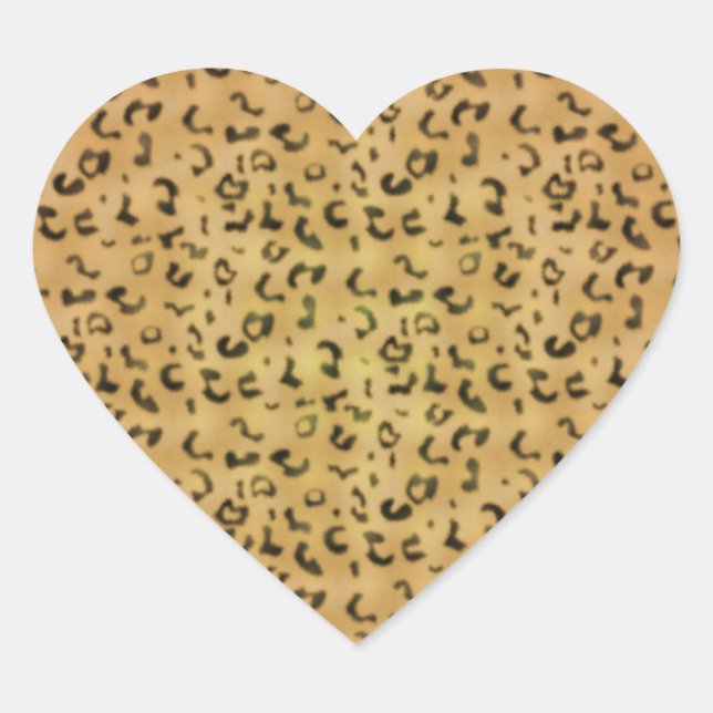 Trendy Leopard Pattern Heart Sticker (Front)