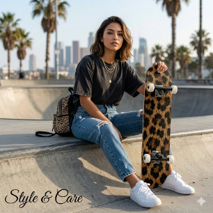 Trendy Leopard Pattern Stylish Unique Skateboard