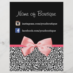 Trendy Leopard Pink Ribbon Promotional Marketing Flyer