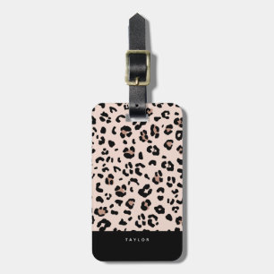 Trendy Leopard Print and Personalised Name Luggage Tag