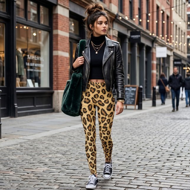 Trendy Leopard Print Animal Pattern Yoga Pants (Creator Uploaded)