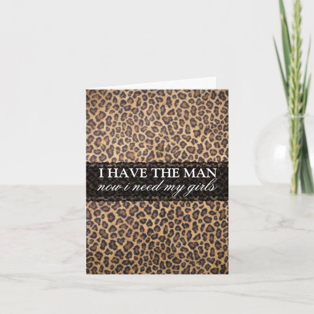 Trendy Leopard Print Bridesmaid Request Card (Front)