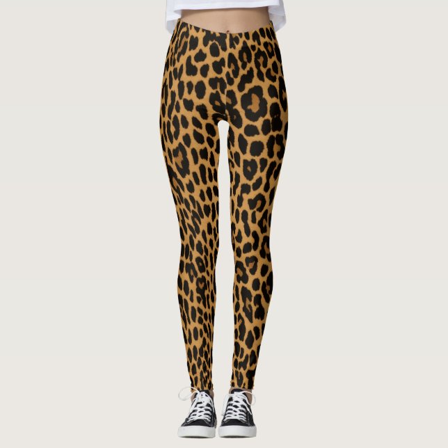 Trendy Leopard Print Fashion Leggings (Front)