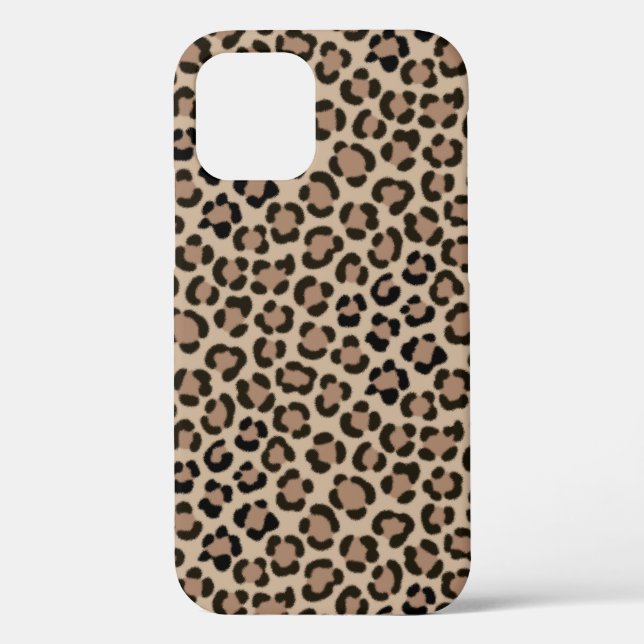 Trendy Leopard Print Fur Effect Repeat Pattern Case-Mate iPhone Case (Back)