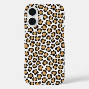 Trendy Leopard Simulated Fur Effect Repeat Pattern iPhone 16 Case