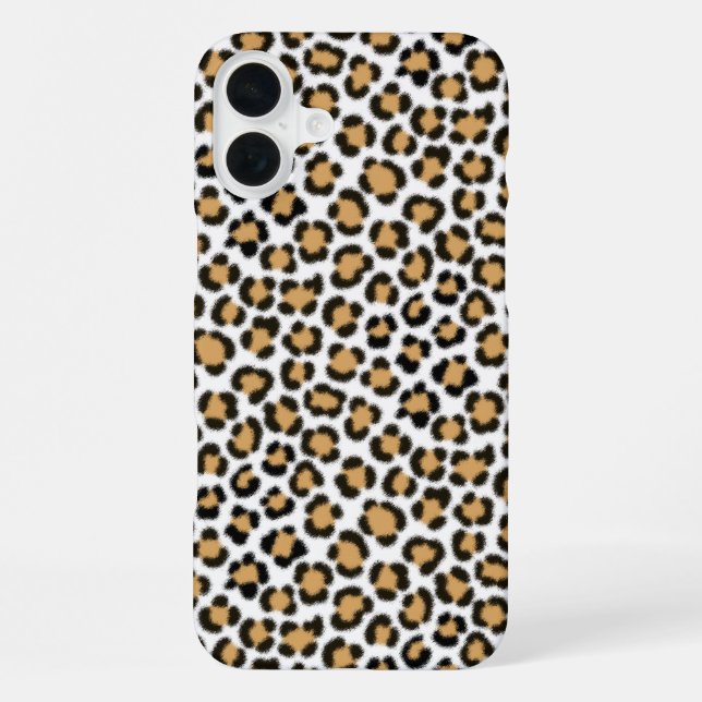 Trendy Leopard Simulated Fur Effect Repeat Pattern iPhone Case (Back)