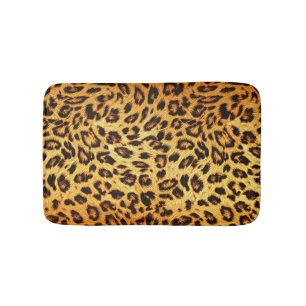 Trendy Leopard: Skin Design Pattern. Bath Mat