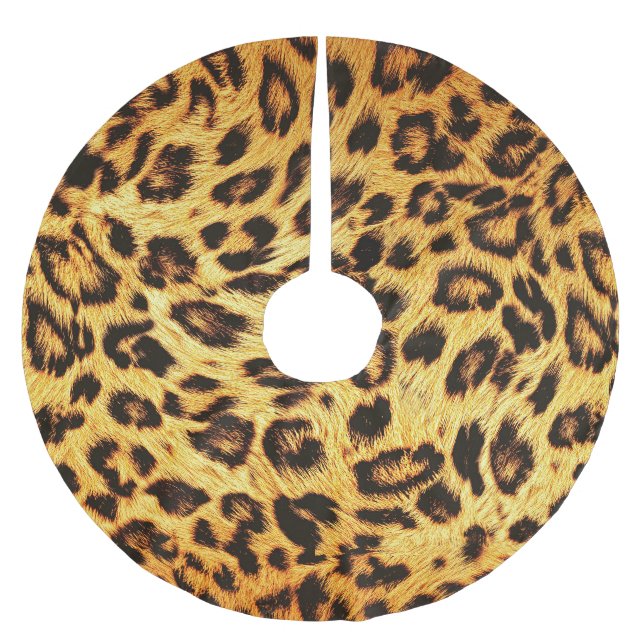 Trendy Leopard: Skin Design Pattern. Brushed Polyester Tree Skirt (Front)