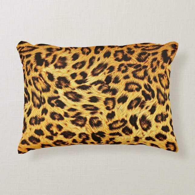 Trendy Leopard: Skin Design Pattern. Decorative Cushion (Front)