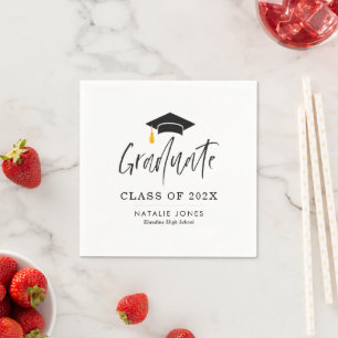 Trendy lettering graduation  napkin