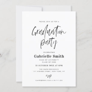 Trendy lettering graduation party invitation