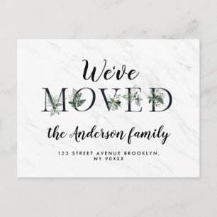 Trendy letters marble New Home Postcard
