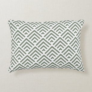 Trendy light colour sage green zigzag pattern  decorative cushion