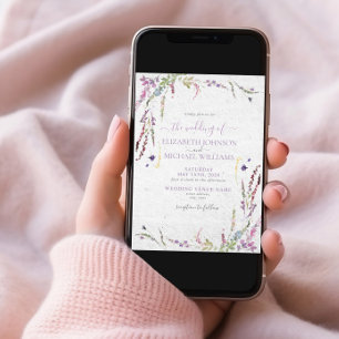 Trendy Lilac Lavender Floral Garden Wedding Invitation