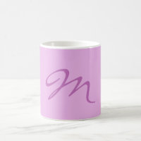 Trendy Lilac Orchid Colour Monogram Initial Letter