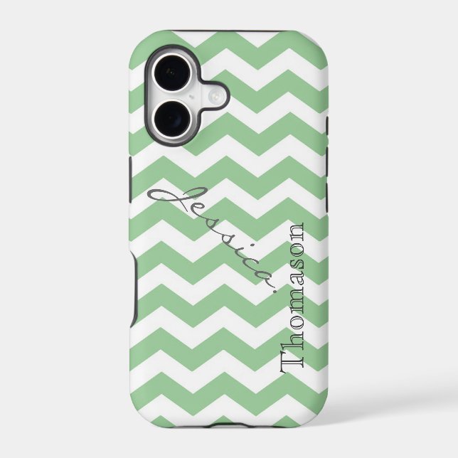Trendy lime green chevron zigzag pattern, (Back)