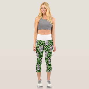 Trendy Lime Zebra Pattern Leggings