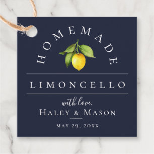 Trendy Limoncello Navy Blue Wedding Favour Tags