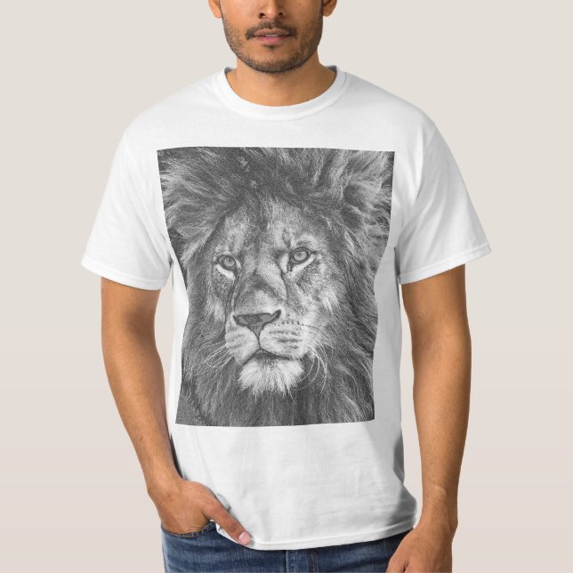 Trendy Lion Face Men's Modern Template Elegant T-Shirt (Front)