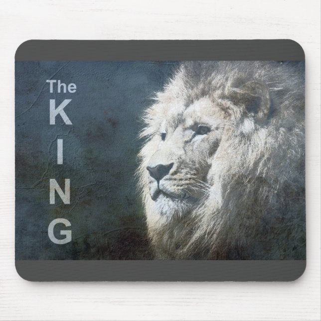 Trendy Lion Head Pop Art Picture The King Template Mouse Mat (Front)