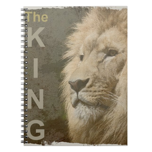 Trendy Lion Head Pop Art The King Template Notebook (Front)