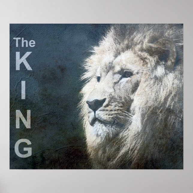 Trendy Lion Template Nature Animal Photo The King Poster (Front)