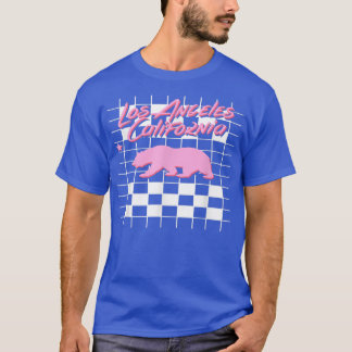 Trendy Los Angeles California Retro Chequered Bear T-Shirt
