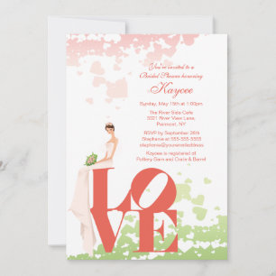 Trendy Love Bride Bridal Shower Invite