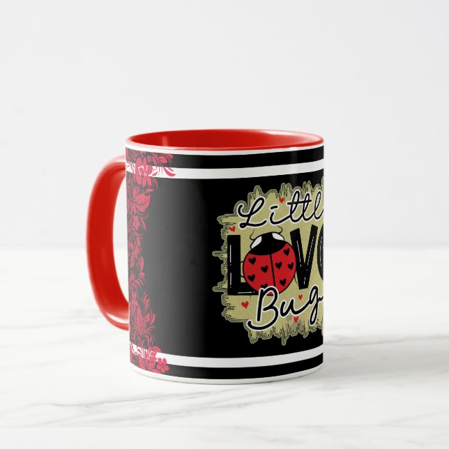 Trendy Love Bug Valentines Day Mug (Front Left)