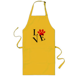 TRENDY LOVE DOG MOM PAW  LONG APRON
