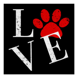 TRENDY LOVE DOG PAW POSTER