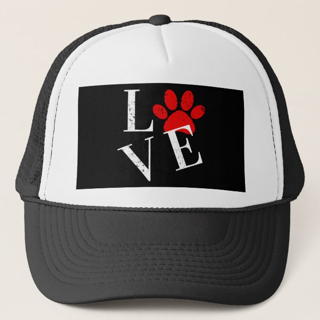 TRENDY LOVE DOG PAW   TRUCKER HAT (Front)